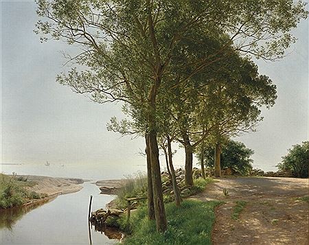 “Ved Åens udløb i havet. Stille formiddag i juli”.