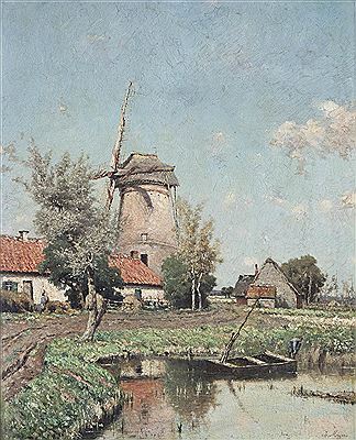 Kempen landscape with farmers working at old mill by Isidore Meyers - Auction record, sale price, and art valuation. Compare with similar artists and explore comparable artworks.