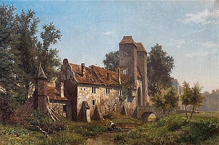 City gate near Düsseldorf with two campaniles. by Carl Von Der Hellen - Auction record, sale price, and art valuation. Compare with similar artists and explore comparable artworks.