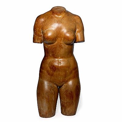 A cherry wood female torso by Marc Macken - Auction record, sale price, and art valuation. Compare with similar artists and explore comparable artworks.