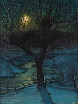 Moonlit winter night.
