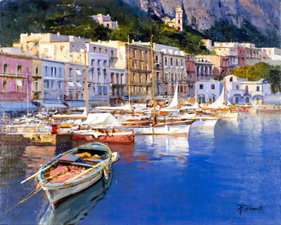 Capri Harbor by Raimondo Roberti - Auction record, sale price, and art valuation. Compare with similar artists and explore comparable artworks.
