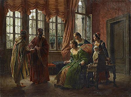 Interior landscape with characters