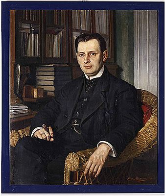 Gentleman with cigar in the study