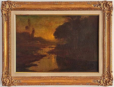 River scene at sunset