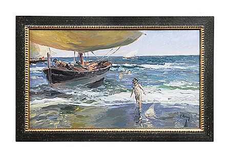 'Playa' - A boy paddling in the sea; and Sunbathers on the beach (2) by Jose Luis Checa - Auction record, sale price, and art valuation. Compare with similar artists and explore comparable artworks.