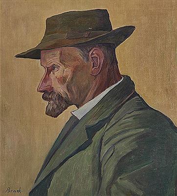 Portrait of a man with a hat in profile by Max Eugen Brack - Auction record, sale price, and art valuation. Compare with similar artists and explore comparable artworks.