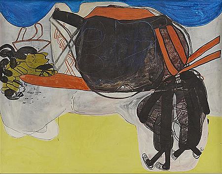 Abstraction on yellow background