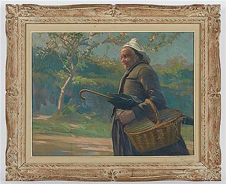 . "La paysanne et son parapluie". by Lucien Georges Goubert - Auction record, sale price, and art valuation. Compare with similar artists and explore comparable artworks.