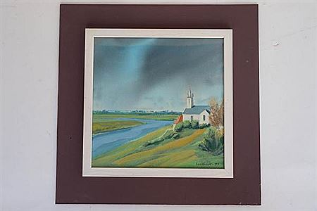 "Eglise dans les marais de Carentan".