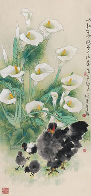 CHICKEN AND FLOWER