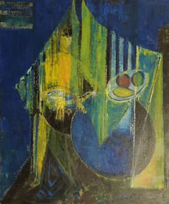 Femme attablée