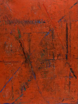 Composition sur fond rouge