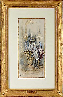Interior with figure