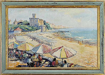 Tamariz Beach - Estoril by Manuel Gregorio Pereira - Auction record, sale price, and art valuation. Compare with similar artists and explore comparable artworks.
