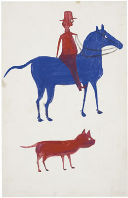 Red Man on Blue Horse with Dog, 1939-1942