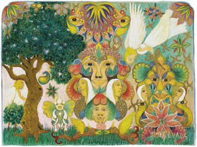 Untitled (Faces, Serpents, Animals, Angels), 1966