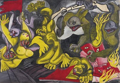 Untitled (Bangladesh War) (diptych) by Chittoprasad Bhattacharya - Auction record, sale price, and art valuation. Compare with similar artists and explore comparable artworks.