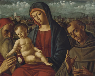 The Madonna and Child with Saints Jerome and Francis by Giovanni Di Niccolo Mansueti - Auction record, sale price, and art valuation. Compare with similar artists and explore comparable artworks.