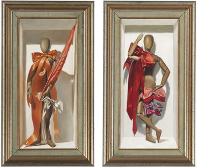Still lifes with mannequin and ribbons (2)