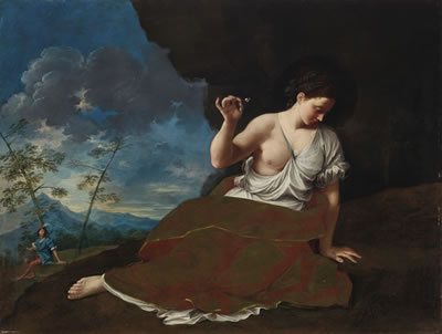 A young woman holding a flower reclining in a landscape, a young man in the distance beyond by Donato Creti - Auction record, sale price, and art valuation. Compare with similar artists and explore comparable artworks.