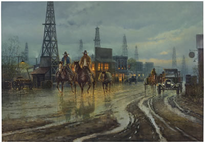 Sample artwork by G (Gerald Harvey Jones) Harvey (1933 - 2017), known for western genre-streets and nocturne painting, teaching - View similar artists and auction records