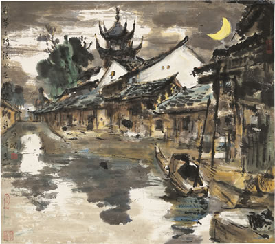 Water Village at Night