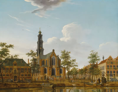 View of the Westerkerk seen from across the Keizersgracht, Amsterdam by Isaac Ouwater - Auction record, sale price, and art valuation. Compare with similar artists and explore comparable artworks.