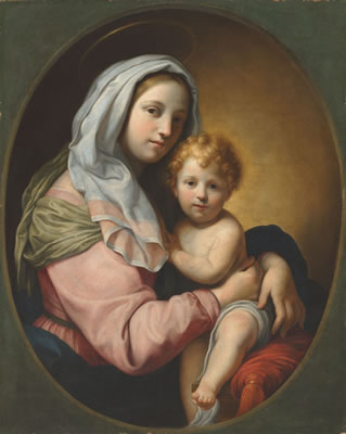 Virgin and Child, in a feigned oval
