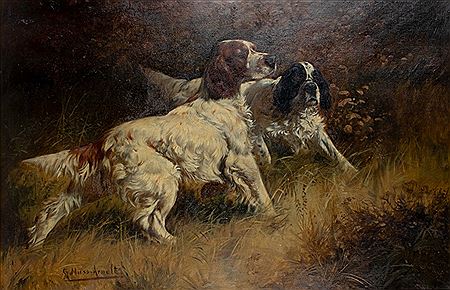 Sample artwork by Gustav Muss-Arnolt (1858 - 1927), known for sporting art, gun dogs, horses and wildfowl painting - View similar artists and auction records