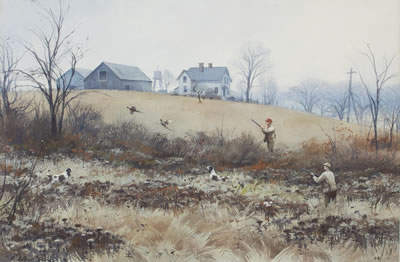 Pheasants Near the Old Farm