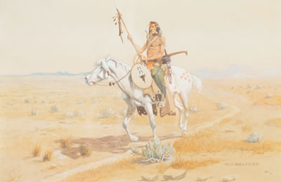 Indian Rider with Lance and Shield