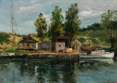 Fishing Shacks along the Shoreline