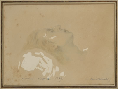 Portrait de Frédéric Chopin sur son lit de mort
