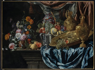 Nature morte aux pièces d'orfèvrerie, fruits et fleurs sur un entablement de pierre by François Habert - Auction record, sale price, and art valuation. Compare with similar artists and explore comparable artworks.