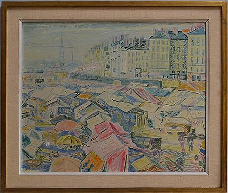 Nantes, le marché place de la Petite Hollande devant le Pont Transbordeur by Michel Noury - Auction record, sale price, and art valuation. Compare with similar artists and explore comparable artworks.