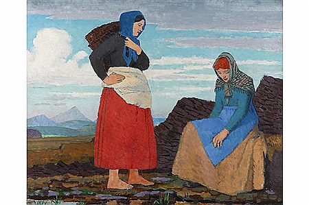 Conversation piece, Donegal by Randolphe Schwabe - Auction record, sale price, and art valuation. Compare with similar artists and explore comparable artworks.