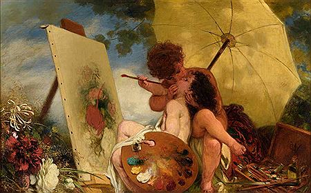 Allegorie der Malerei. by Wilhelm Simmler - Auction record, sale price, and art valuation. Compare with similar artists and explore comparable artworks.