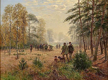 A successful hunt. by Hugo Muhlig - Auction record, sale price, and art valuation. Compare with similar artists and explore comparable artworks.