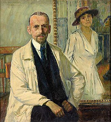 Self-portrait with wife.