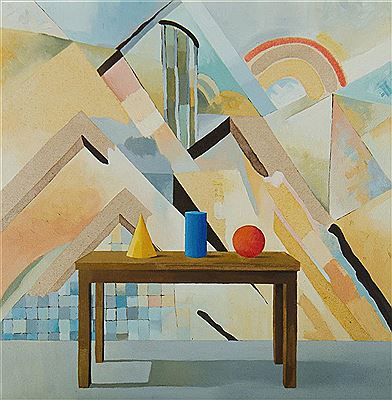 'Three Objects and a Cubist Landscape,' 1981