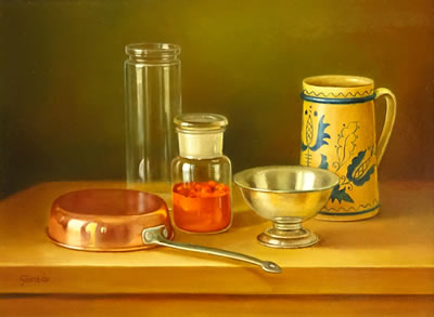 Still Life of Glass and Metalware