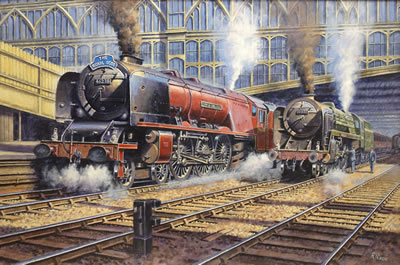 The Royal Scot 'City of Carlisle' Locomotive leaving Carlisle Station