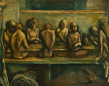"Fishermen's supper" by Leopold Gottlieb - Auction record, sale price, and art valuation. Compare with similar artists and explore comparable artworks.