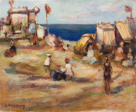 On the beach ("La petite plage au drapeau rouge"