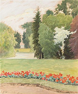In park by Josef von Wodzinski - Auction record, sale price, and art valuation. Compare with similar artists and explore comparable artworks.