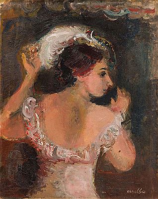 Portret kobiety w sukni i kapeluszu
