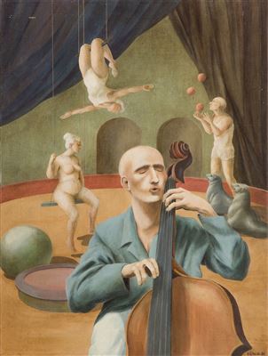 "Melody for woman" from Circus series by Szarlota (Eugenia Joana Pawell-Kroll) Pawel - Auction record, sale price, and art valuation. Compare with similar artists and explore comparable artworks.