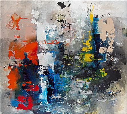 Sample artwork by Malgorzata Pabis (Born 1980), known for pure abstract mixed-media, interior design - View similar artists and auction records