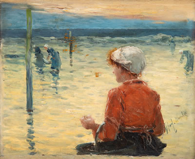 "Breton women at the seashore"